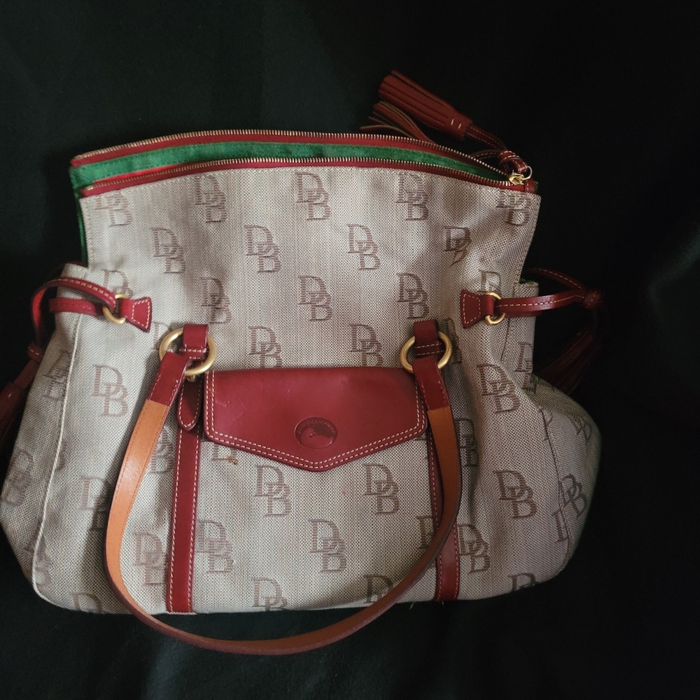 Dooney and Burke Smith Bag satchel red with signature design